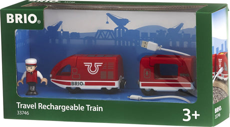 Train de voyageurs rouge rechargeable Brio avec câble USB - 33746