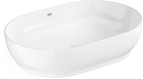 Lavabo ovale Grohe essence – 60 cm – sans trop-plein – céramique brillante – aquaceramic hyperclean – blanc