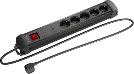 Rallonge Lanberg - multiprise - sp1 5m 5x prises Schuko noir sp1-05f-0500-bk