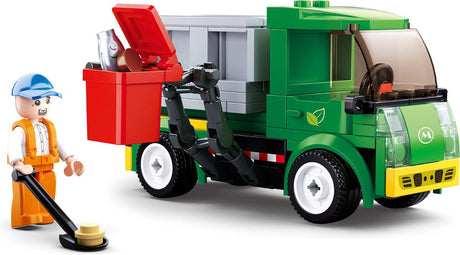 Jouets de construction de camion à ordures de ville de Sluban pour les enfants à partir de 6 ans - construction de modèles de jouets de construction - boîte de construction avec 118 blocs de construction - m38-b0781b