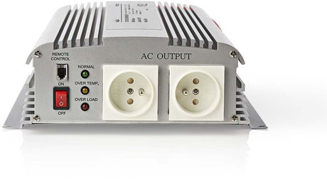 Onduleur de voiture Nedis 1700w - 12v 230v - 2x prise - onde sinusoïdale modifiée - raccordement à vis - convertisseur de tension