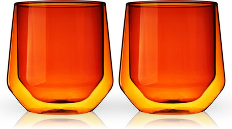Gobelet Viski aurora - double paroi - verre - 266ml - 2 pièces - ambre