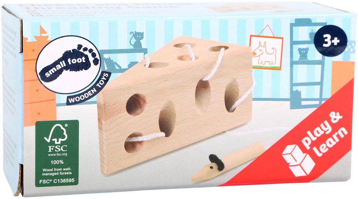 Petit pied - fromage et jeu de route en bois de la souris