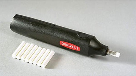 Gomme électrique Derwent - noire - 1 pièce et 8 gommes rechargeables