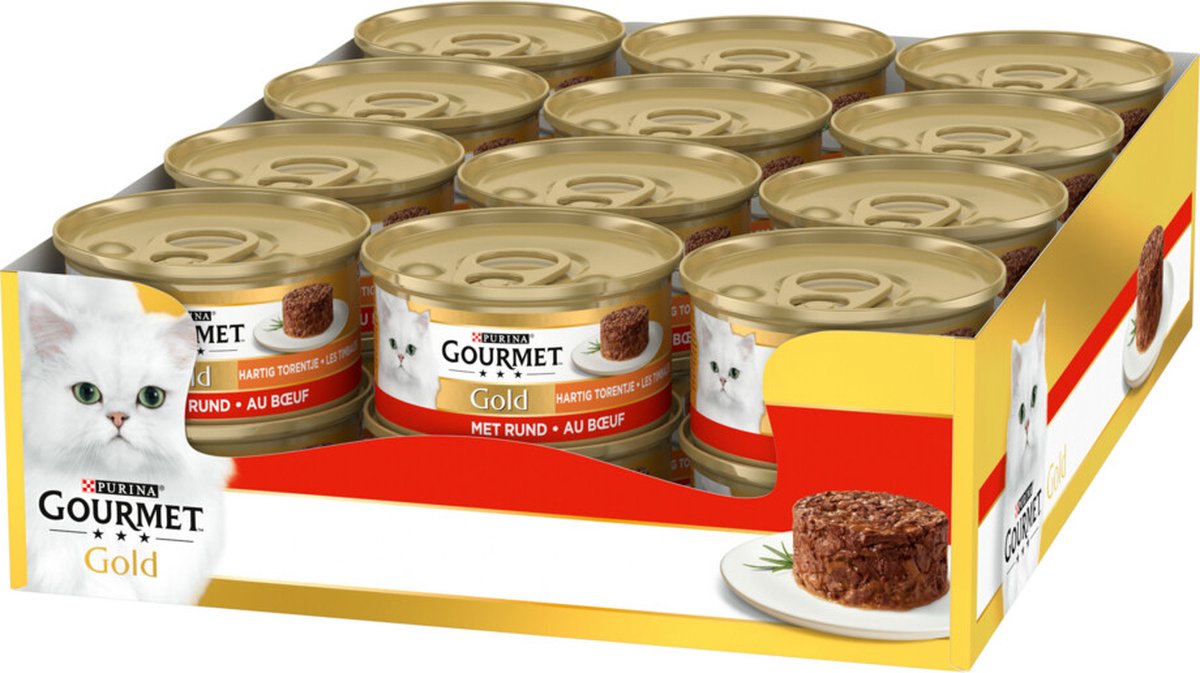 Tour salée Gourmet gold - 24 x 85 g - bœuf - nourriture humide pour chats