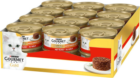Tour salée Gourmet gold - 24 x 85 g - bœuf - nourriture humide pour chats