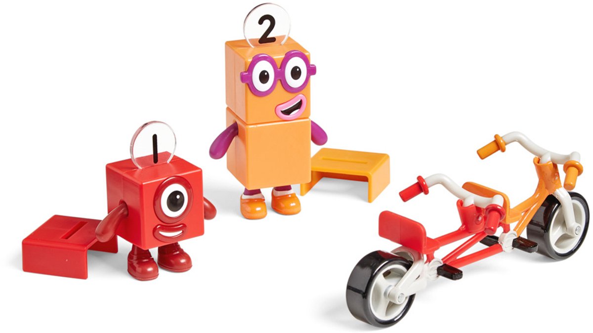 Ressources d'apprentissage, blocs numériques, jouets, aventure à vélo un et deux, éducatifs. - 3+