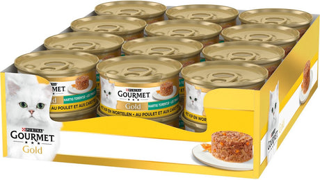 Tour salée Gourmet gold - 24 x 85 g - poulet carotte - nourriture humide pour chat