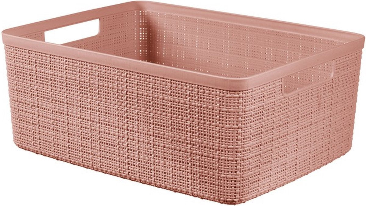 Curver panier de rangement en jute m 12l rose aube | 2 pièces