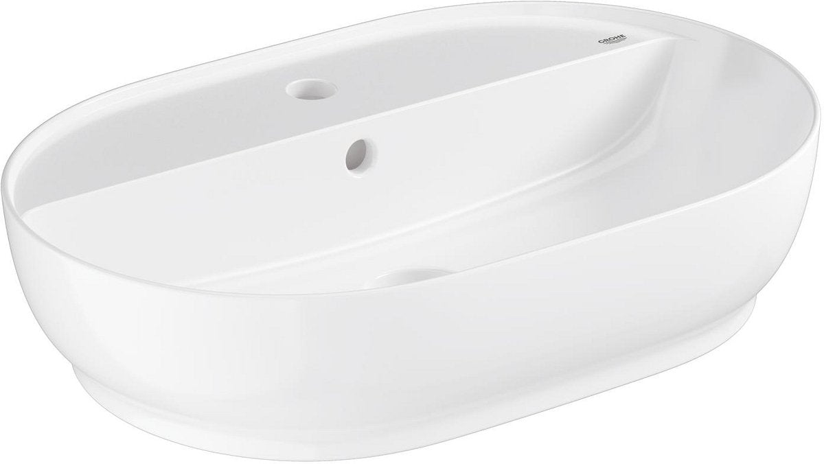 Vasque à poser Grohe essence – 50 cm – avec trop-plein pour robinetterie – céramique brillante – aquaceramic hyperclean – blanc