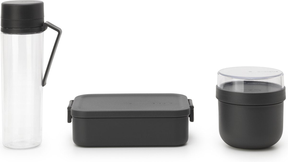 Brabantia ensemble petit déjeuner et déjeuner faire prendre gris foncé gris foncé