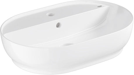 Vasque à poser Grohe essence – 60 cm – avec trop-plein pour robinetterie – céramique brillante – aquaceramic hyperclean – blanc