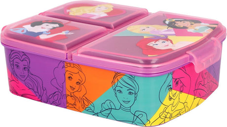 Boîte à pain princesses Disney 3 compartiments -18x13 cm - boîte à pain - boîte à lunch