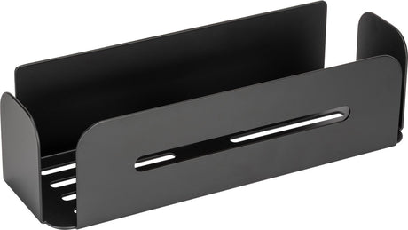 Wenko support de douche turbo-loc bivio aluminium noir mat 30x10cm - support de bain - panier de douche - montage sans perçage - autocollant - coins arrondis