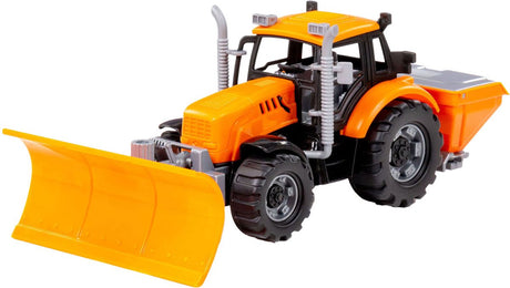 Tracteur Cavallino avec équipe de neige jaune, échelle 1:32