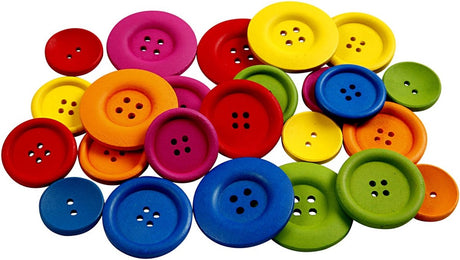 Société créative https: www.ccobby.nl boutons-en-bois-d-25-40-mm-2-4-trous-diverses-couleurs-144-pièces-1-boîte