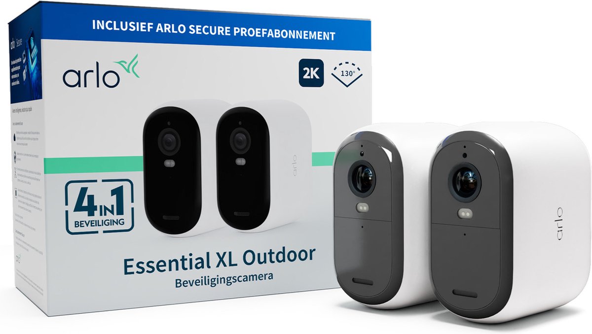 Caméra de sécurité extérieure sans fil Arlo essential 2k xl - 2 caméras IP