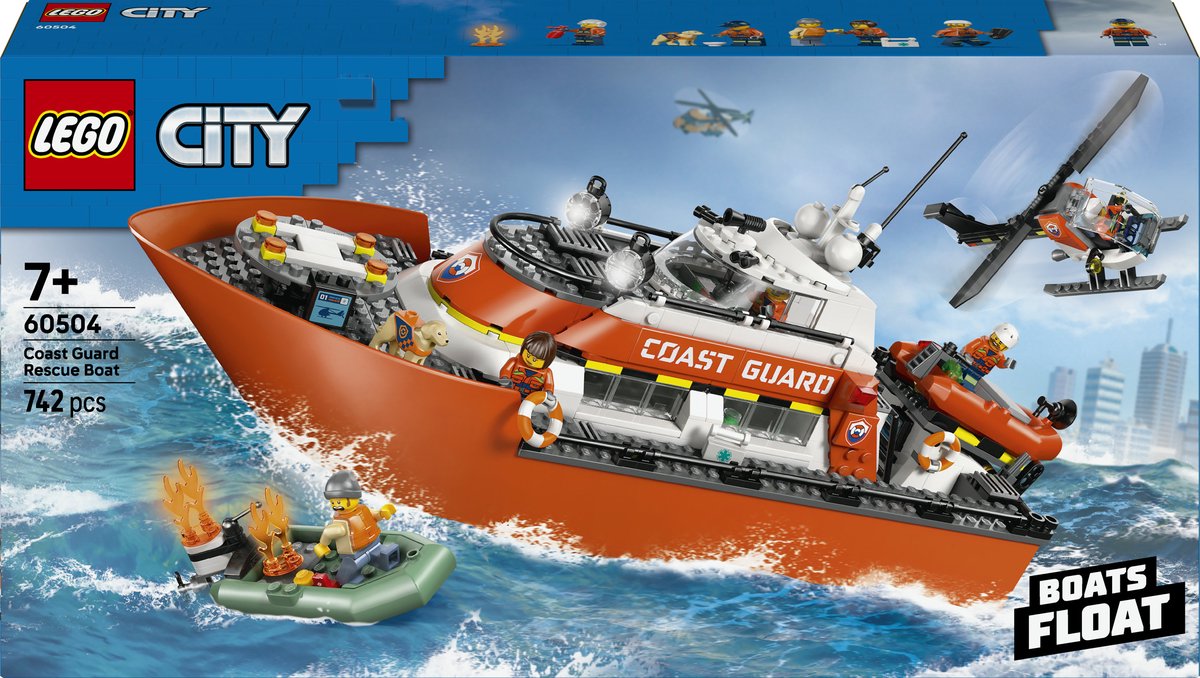Lego city exploration 60504 bateau de sauvetage de la garde côtière avec hélicoptère