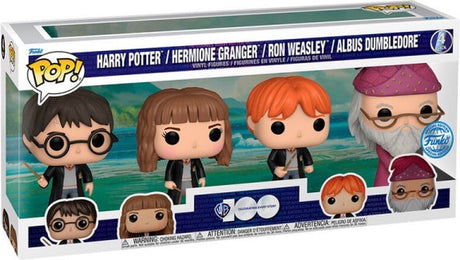 Funko-pop ! Pack de 4 Harry Potter Hermoine Ron Albus Dumbledore - édition spéciale Warner Bros
