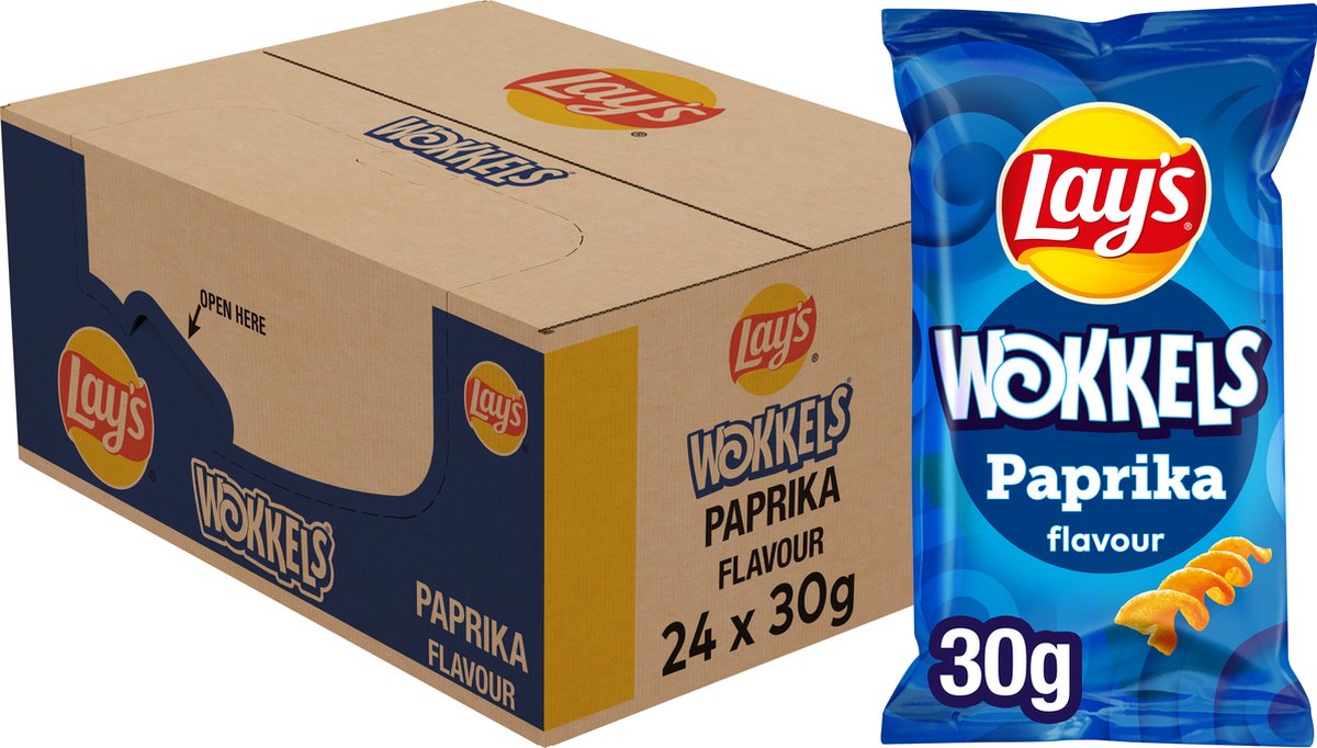 Lay's wokkels paprika - chips - 24 x 30 grammes
