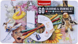 Bruynzeel set de dessin et de coloriage artistes créatifs étain 60 pièces