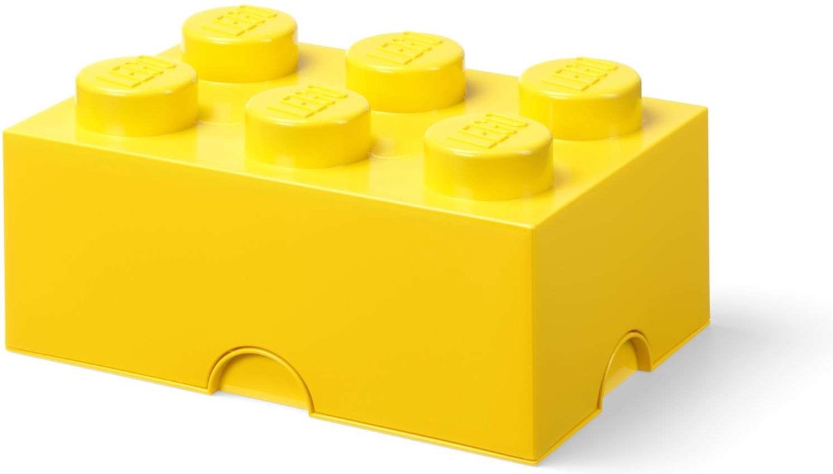 Lego - boîte de rangement brique 6 - nylon - jaune
