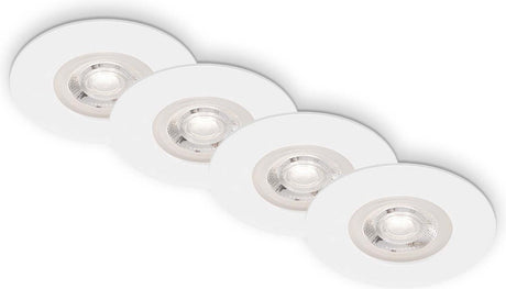 Briloner kulana - lot de 4 spots encastrables LED - éclairage salle de bain - dimmable - ø9 cm - ip44 - 4,9 w - 480 lm - 3 000 k - blanc