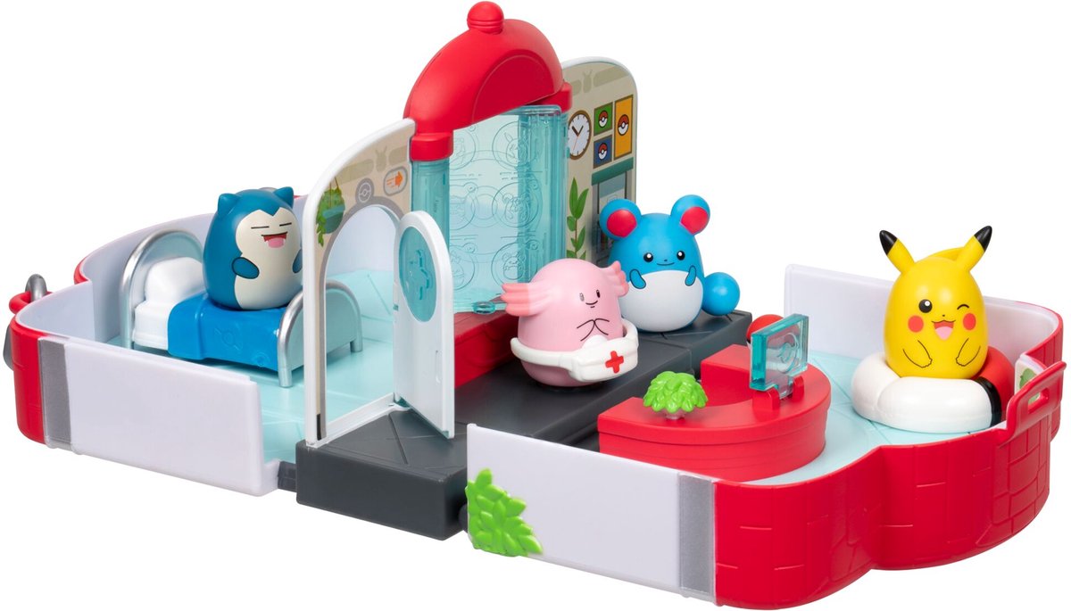 Jazwares squish-a-longs - ensemble de jeu moyen (centre Pokémon)