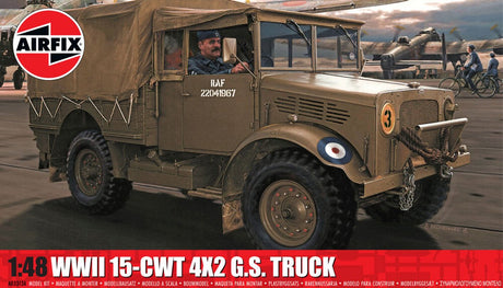 Modèle réduit de voiture Airfix - 03313a bedford mw - seconde guerre mondiale 15-cwt 4 x 2 g.s. camion - camion militaire raf en plastique - 1:48 - modélisme
