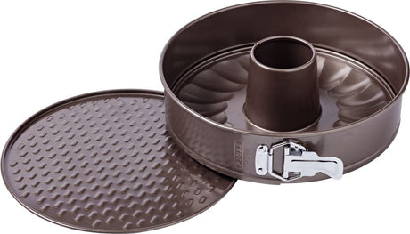 Pyrex - asimetria 2 en 1 boîte à ressort et turban ø 26 cm - marron - acier au carbone