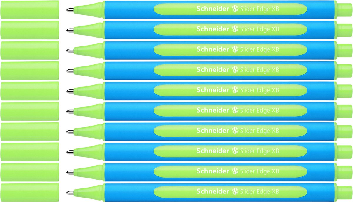 Instruments d'écriture Schneider stylo à bille Schneider - bord coulissant - xb - vert clair - 10 pièces - s-152211-10