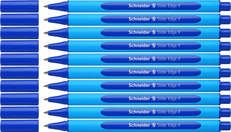 Schneider instruments d'écriture stylo à bille schneider - bord coulissant - plume f - couleur d'écriture bleu - 10 pièces - s-152003-10