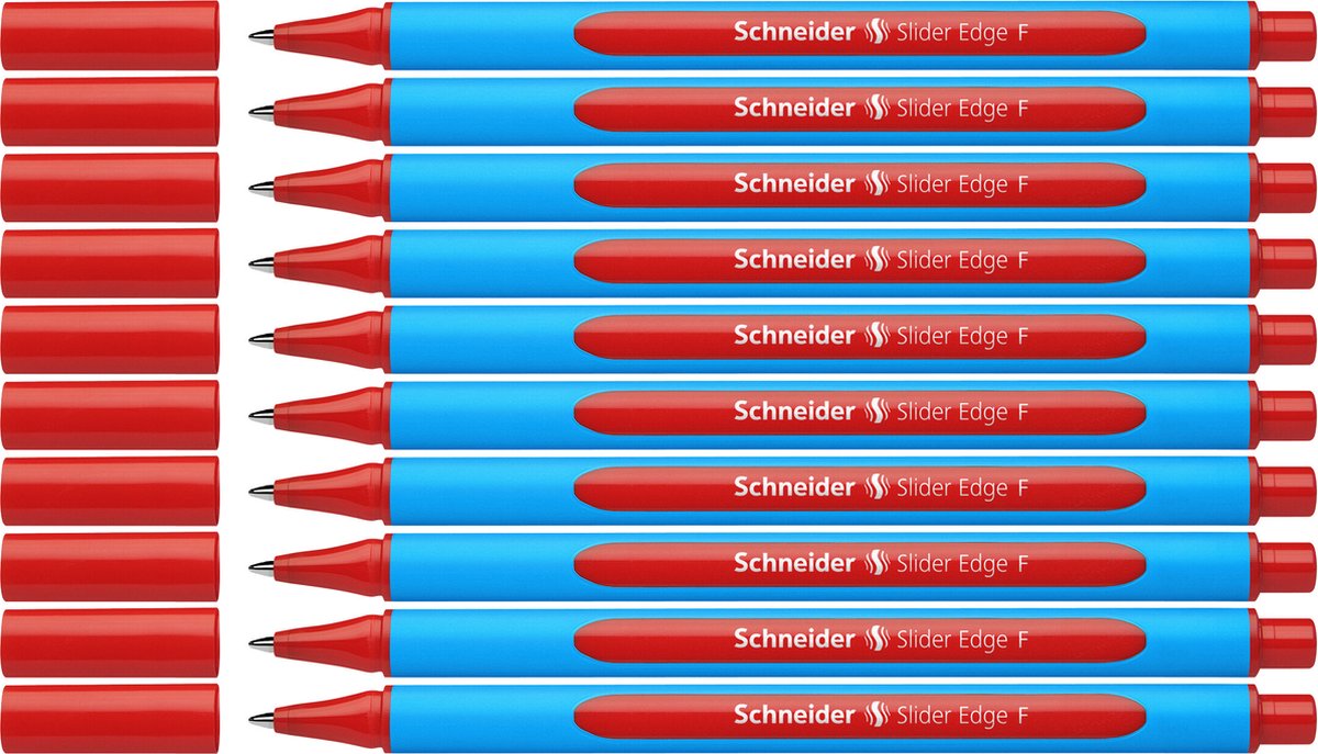 Schneider instruments d'écriture stylo à bille Schneider - bord coulissant - f - rouge - 10 pièces - s-152002-10