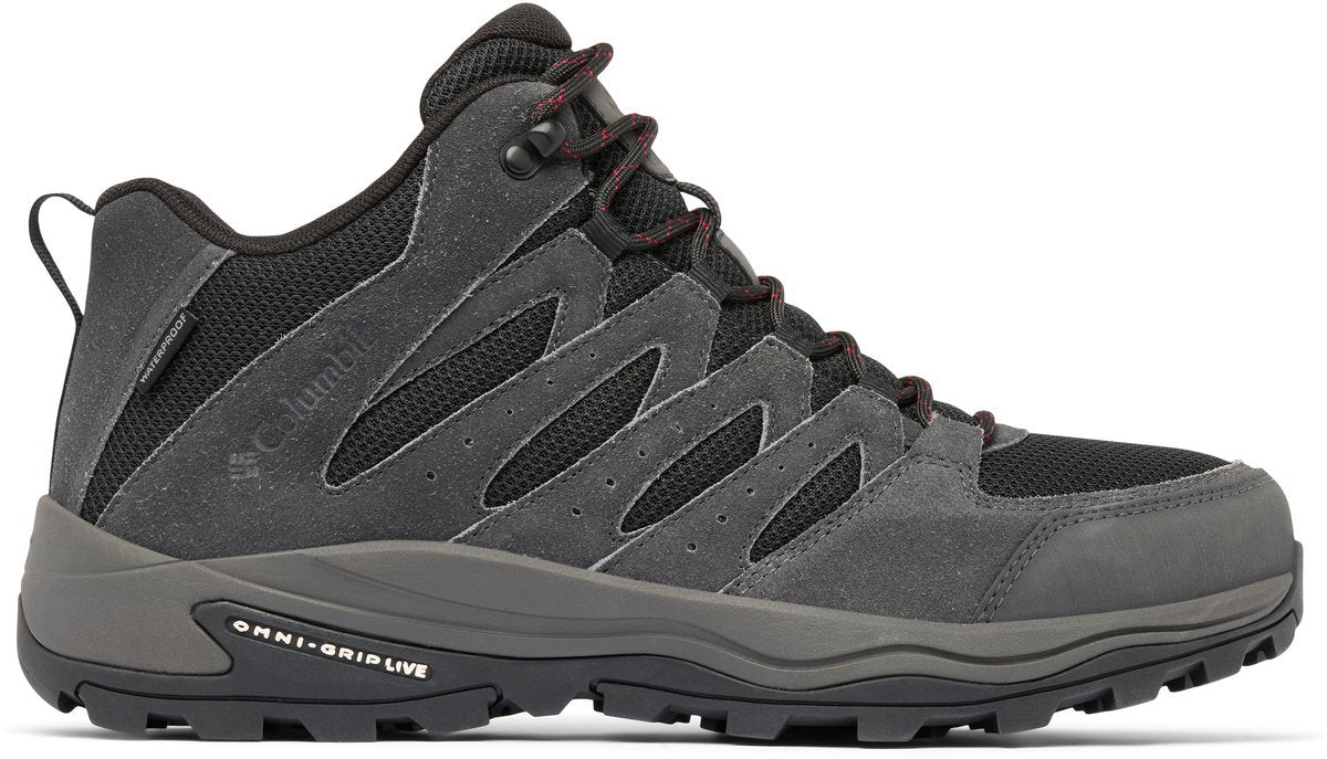 Chaussures de randonnée imperméables Columbia redmond™ iv mid pour homme - noir, rouge montagne