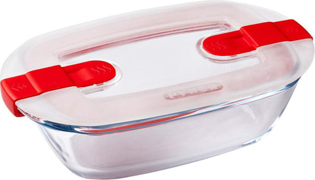Pyrex Cook, récipient chauffant rectangulaire avec couvercle 17 x 10 cm
