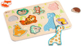 Puzzle animalier avec incrustations en bois du monde classique, 10 pcs.