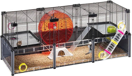 Ferplast multipla hamster large - cage modulable pour hamster - 107,5 x 37,5 x 42 cm - avec roue d'exercice