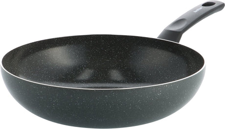 Poêle wok en céramique Kochstar Stein - sans couvercle - 28 cm - 3,57 l - sans PFA - poêle wok à induction - poêle à induction - revêtement antiadhésif en céramique - poignée de refroidissement - passe au four jusqu'à 130° c - granit