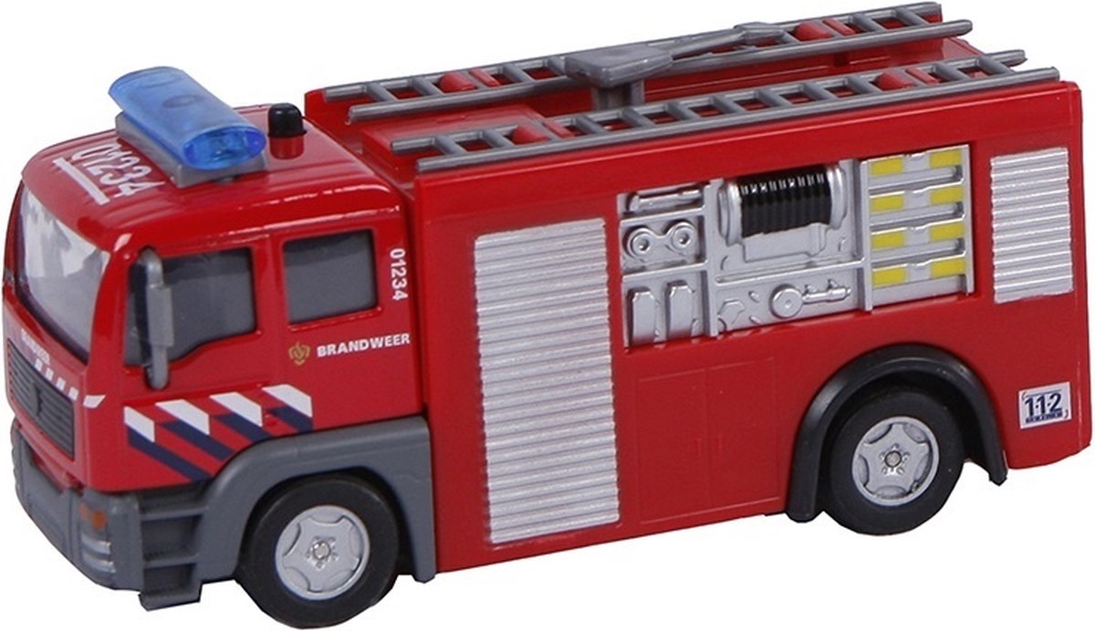Camion-citerne de pompiers à 2 jeux avec lumière et son 12 cm rouge