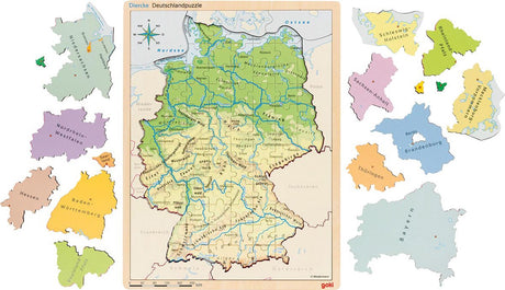 Goki Wooden Cose Puzzle Allemagne, 98st.