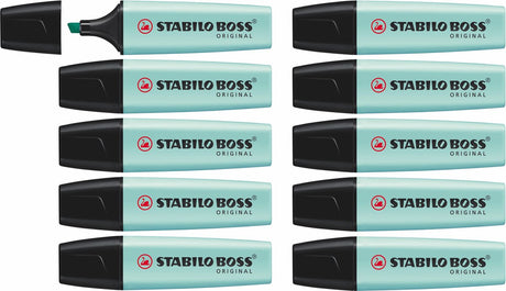Stabilo boss original pastel - surligneur - pointe de turquoise - boîte de 10 pièces