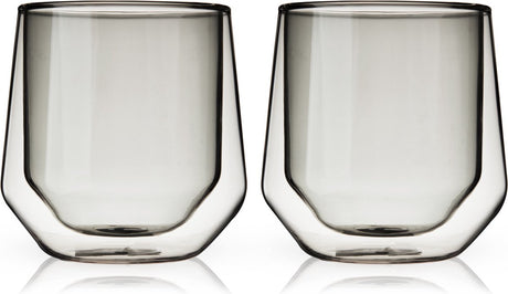 Gobelet Viski aurora - double paroi - verre - 266ml - 2 pièces - fumée