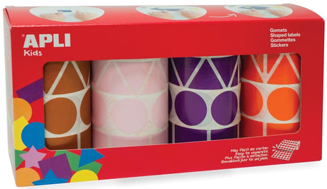 Apli set d'autocollants gomets 4 parties formes géométriques multicolores (4 parties)