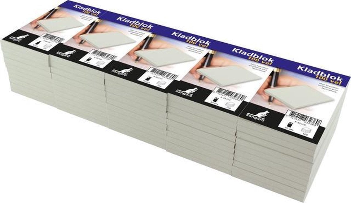 Kangaro kladblok - 6,75,x 11cm - grijs - 50 stuks - k-55100