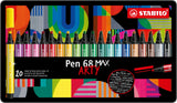 Stabilo pen 68 max arty - feutre à pointe biseautée épaisse - lot de 20 pièces