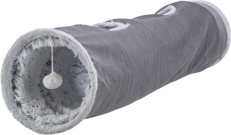 Trixie tunnel de jeu pour chat Harvey Velvet peluche gris
