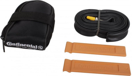 Sacoche de selle Continental incl. chambre à air 28 racing française 60mm + briquets