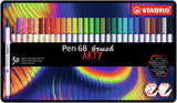 Stabilo pen 68 pinceau - feutre - arty - set métal 30 pièces