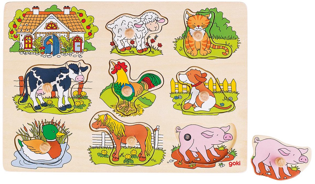 Goki stud puzzle animaux de la ferme avec son