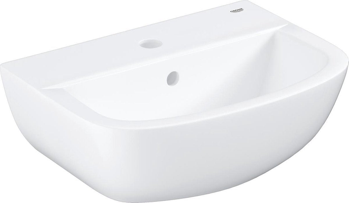 Lavabo en céramique Grohe bau 45 - trou pour robinetterie avec trop-plein - 45,3x35,4 cm - blanc alpin